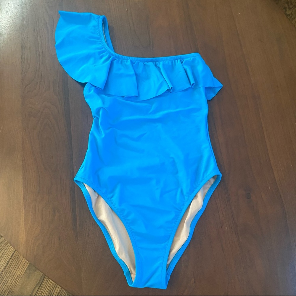 J Crew Ruffle One Shoulder Bathing suit